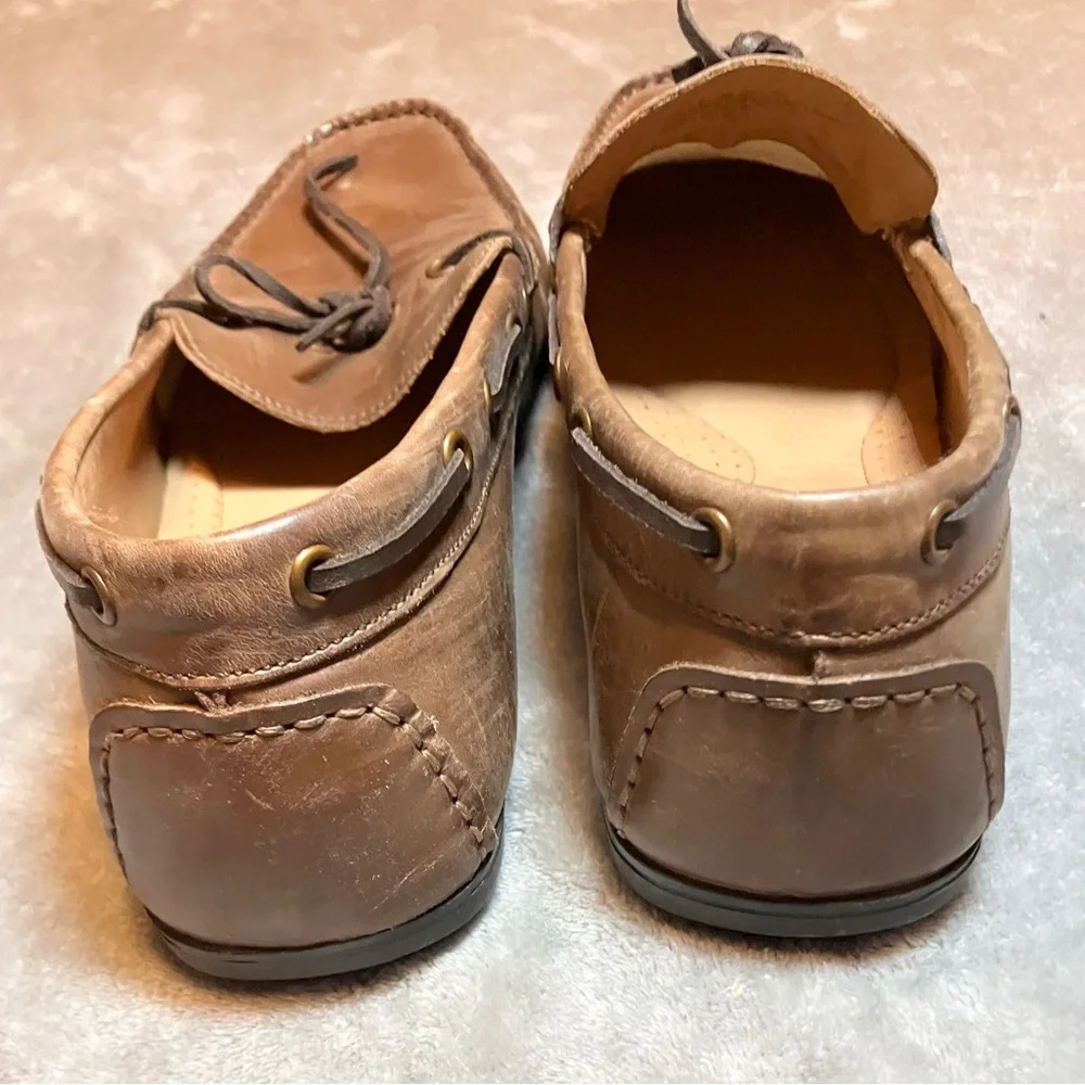 GBX Henley Men's‎ Tan Leather Boat Shoes Moccasins Loafers Driving Old Money